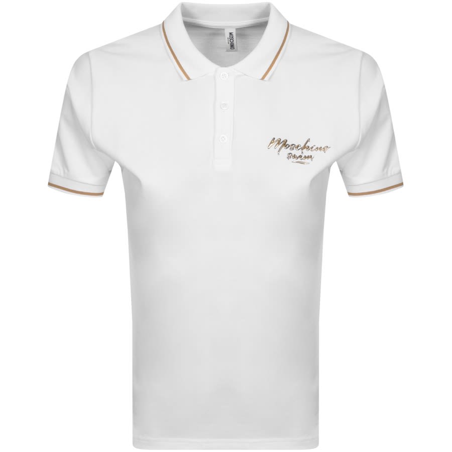 Alternative Image for ProductMoschino Swim Logo Polo T Shirt White1